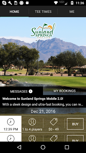 Android application Sunland Springs Golf Tee Times screenshort