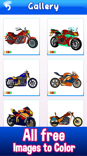 Android application Bikes Color By Number screenshort