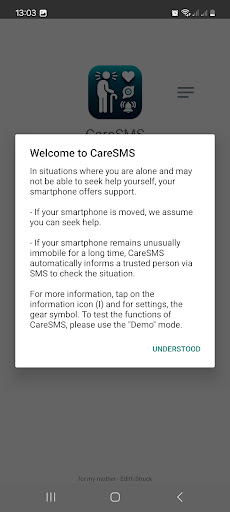 Android application CareSMS screenshort
