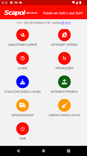 Android application Scapol Vendas screenshort