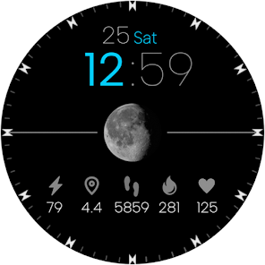 Minimal Watch Face Moon Black Apps on Google Play