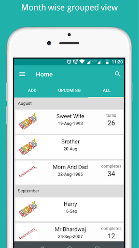 Birthday Reminder Screen 2
