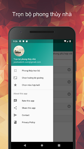 Android application Trọn bộ phong thủy nhà screenshort