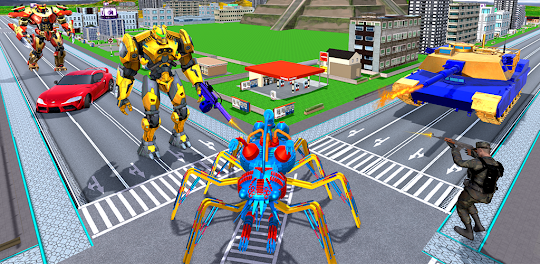 Spider Robots Transformer 3D