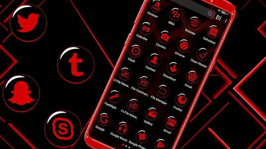 Red Black Amoled Launcher