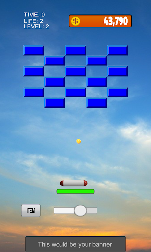 Brick breaking game Screen 2
