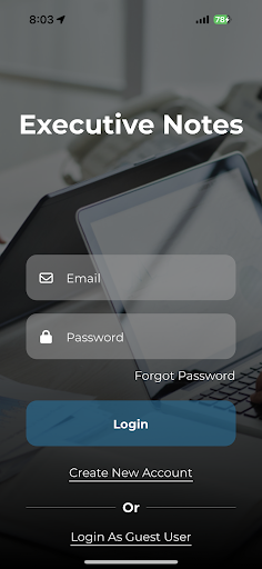 Android application Executive Notes screenshort