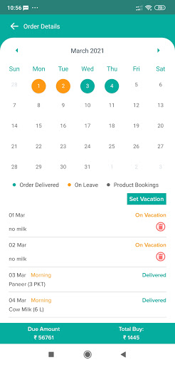 Simple Dairy Customer Screen 3