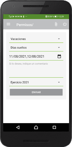 Registro Presencia, Control Ho Screen 2