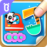 Baby Panda's creative collage design icon