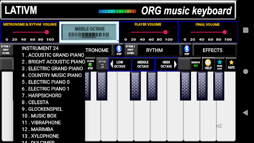 Screenshot of ORG music keyboard PRO