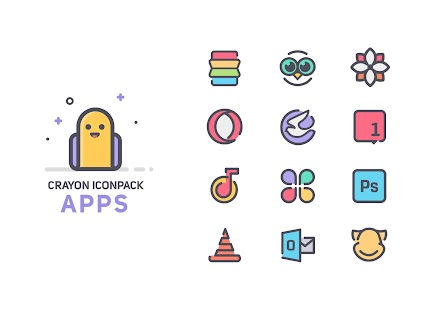 Snímek obrazovky Crayon Icon Pack