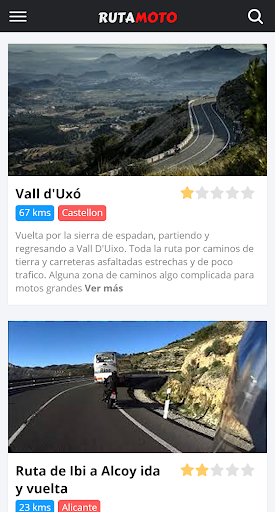 Android application Ruta Moto screenshort