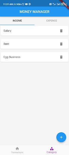 Android application Expence Manager screenshort