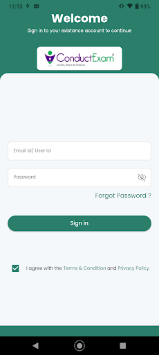 Online Exam app – pilot2 Screen 2
