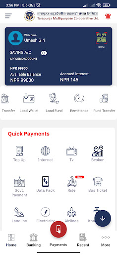 Android application Tara Punja Smart mBank screenshort