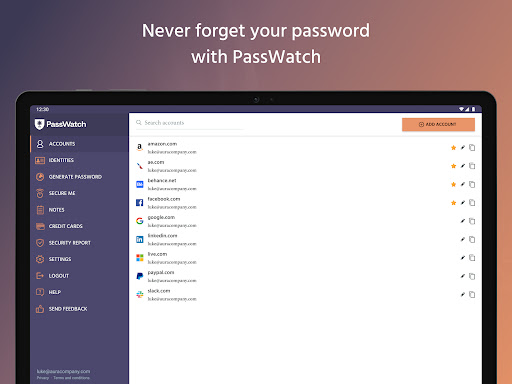 Screenshot of PassWatch -  Password Manager