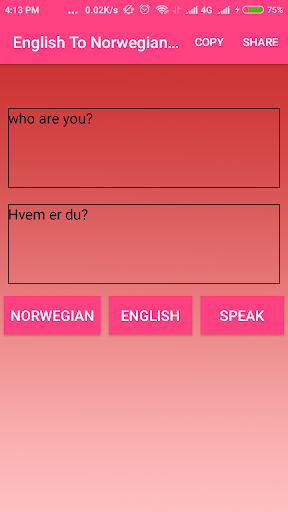 English To Norwegian Converter Screen 3
