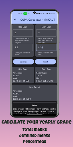 CGPA Calculator - MAKAUT Screen 2