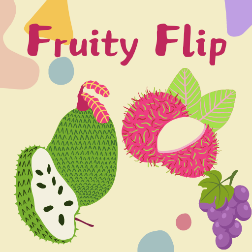 Fruity Flip Fun: Matching Game Logo
