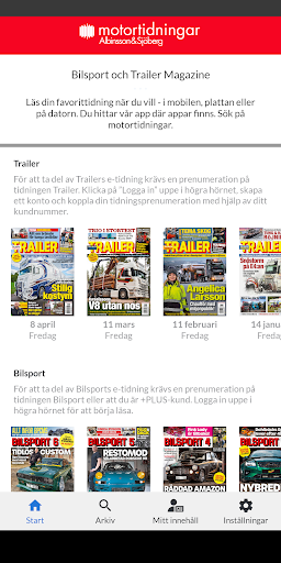 Android application Motortidningar screenshort