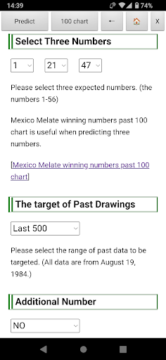 Mexico Lotto Predict Screen 2