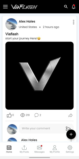 Android application Viaflash: The Social App screenshort