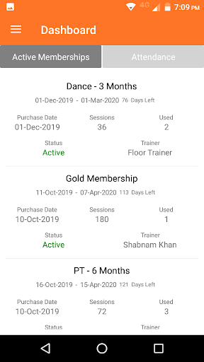 Android application Big Fitness screenshort