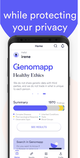 Genomapp. Healthy Ethics. Screen 3