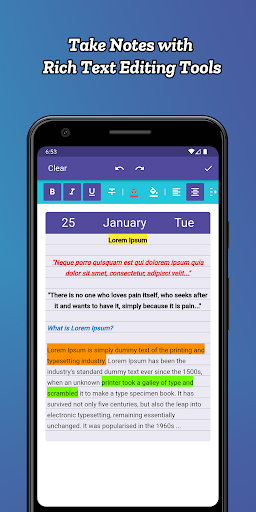 Tabularasa: Note-Agenda-Plan Screen 3