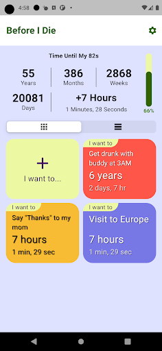 Android application Before I Die screenshort