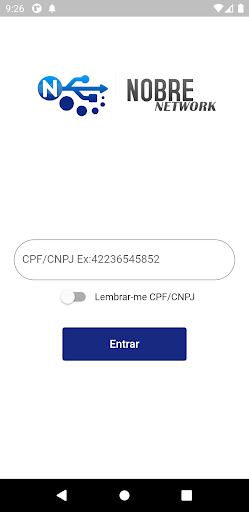 Android application NobreNetwork Cliente screenshort