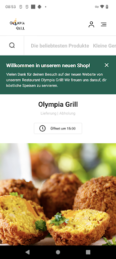 Android application Olympia Grill screenshort
