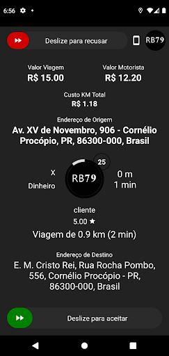 Android application RB 79 - Motorista screenshort