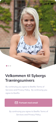 Android application Sybergs Træningsunivers screenshort
