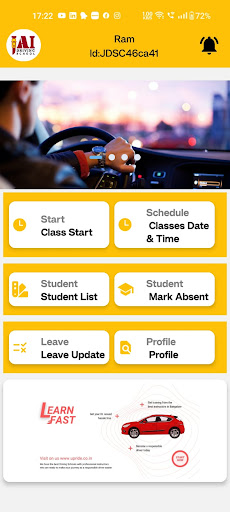 Android application JaiDrivingSchool screenshort