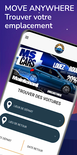 Android application MS Cars - Location de voiture screenshort