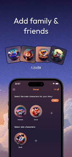 Screenshot of Oscar bedtime story generator