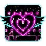 Neon Heart Wings Keyboard Theme Apk