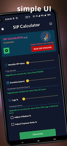 Android application SIP Expense Ratio Calculator screenshort