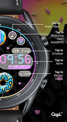 Colorful Glitter Donut_Watchfa Screen 3