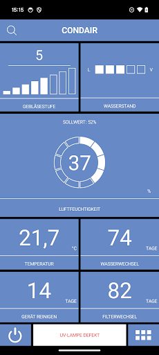 Android application Condair PureHum screenshort