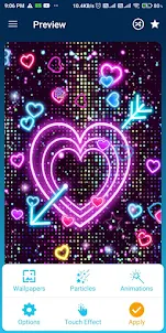 Neon heart live wallpaper 2024