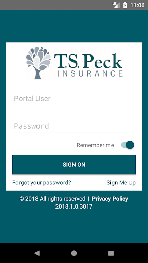 Android application TS Peck Insurance Online screenshort