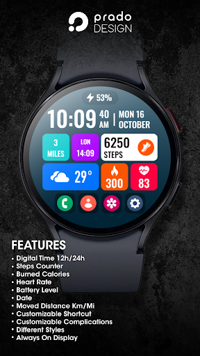 Android application PRIME Home OS 3 Watch Face screenshort