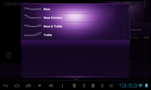 Poweramp skin Black Purple