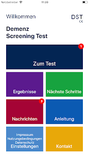 DST - Demenz Screening Test, A Screenshot