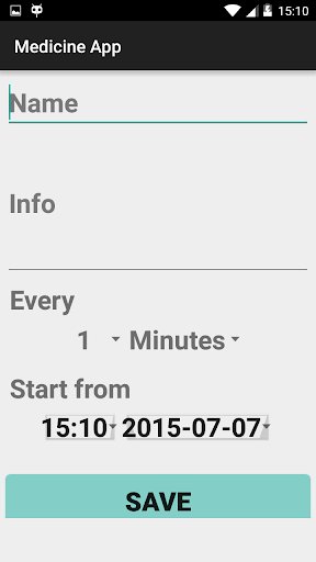 Android application Medicine Alarm App screenshort