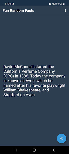 Random Fun Facts Screen 2