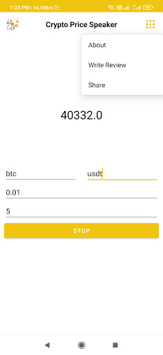 Crypto Price Speaker Screen 3